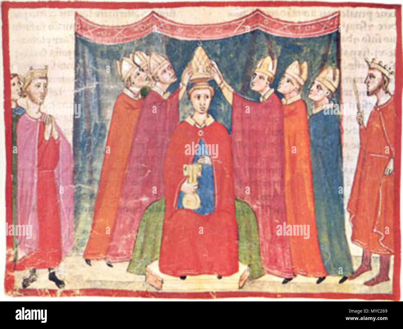 . Svenska Benedictus XI, medeltida fresk. Santa Maria Novella, Florens