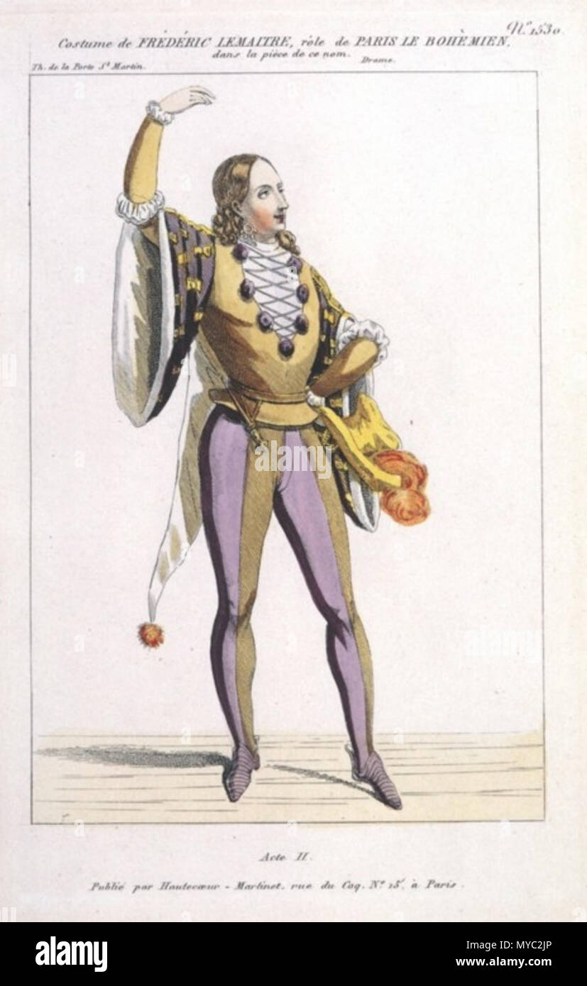 125 Costume de Frédérick Lemaître dans le rôle de Paris le bohémien Foto Stock
