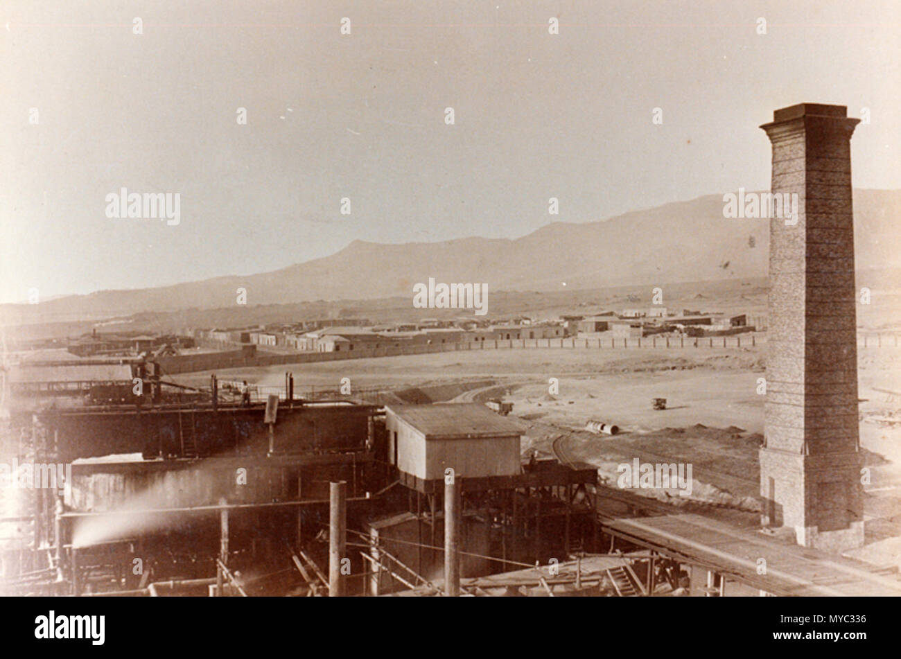 . Español: Planta de la Compañía de Salitre y Ferrocarril de Antofagasta . 1879. Eduardo Clifford Spencer + Carlos Díaz Escudero 127 Csfa2 Foto Stock