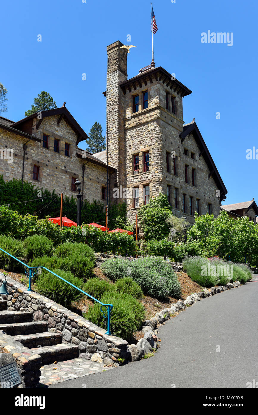 Napa Valley in California - ingresso anteriore del Culinary Institute of America, culinario scuola. Foto Stock