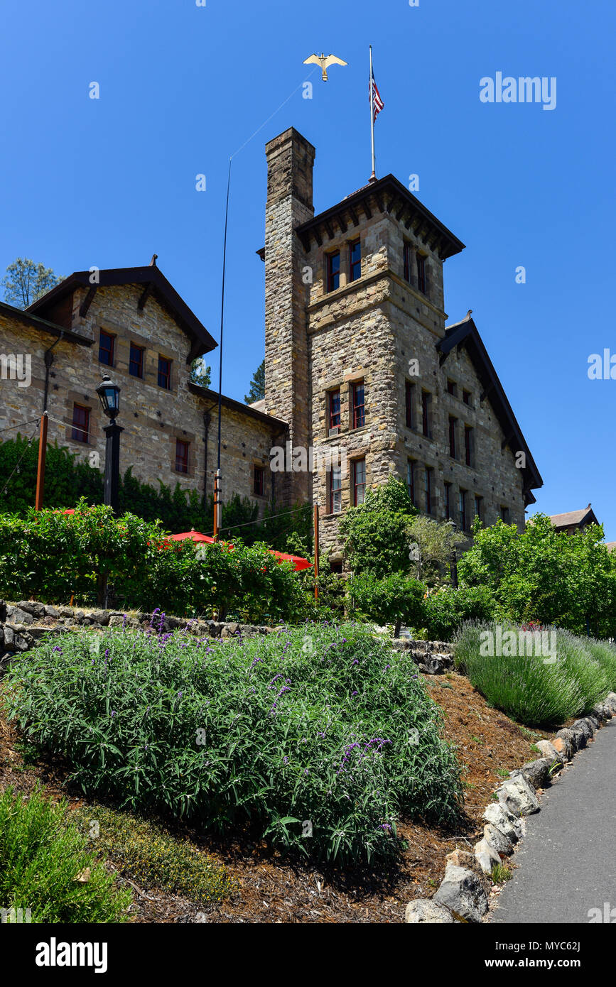 Napa Valley in California - ingresso anteriore del Culinary Institute of America, culinario scuola. Foto Stock