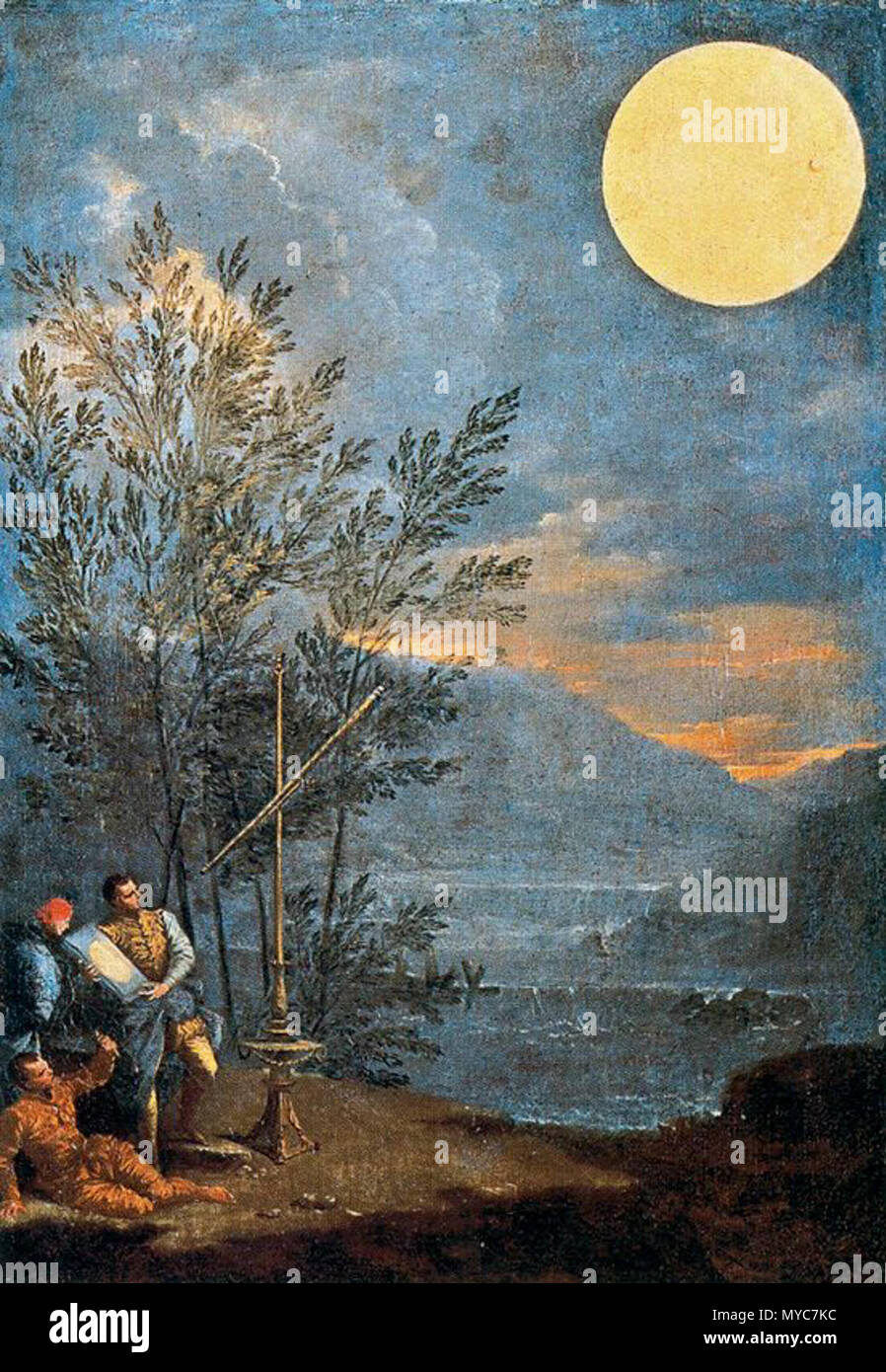 . Le osservazioni astronomiche: il sole . Parte delle osservazioni astronomiche . 1711 144 Donato Creti - osservazioni astronomiche - 01 - Sun Foto Stock
