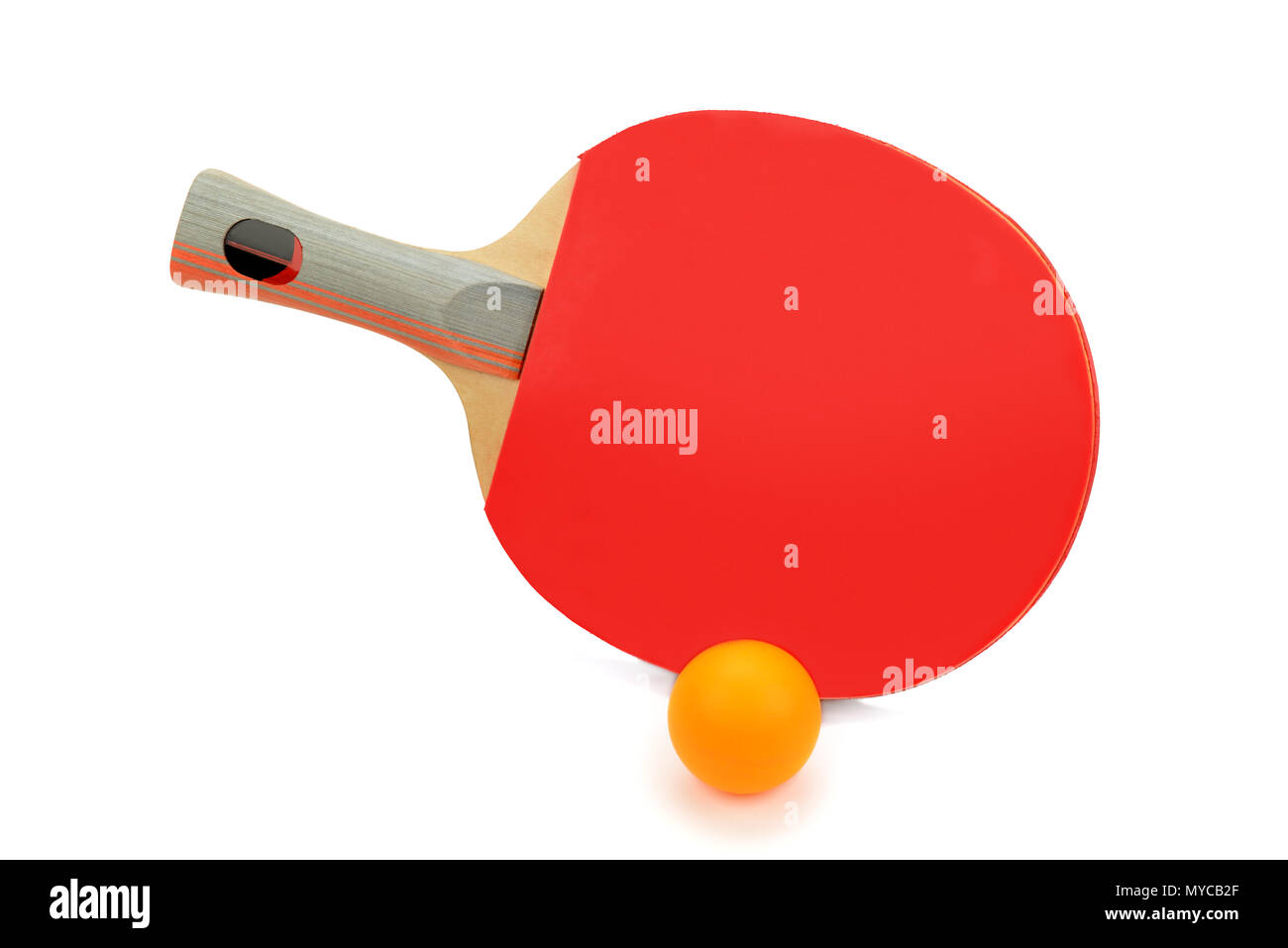 Racchette e palle per giocare a ping-pong Foto Stock