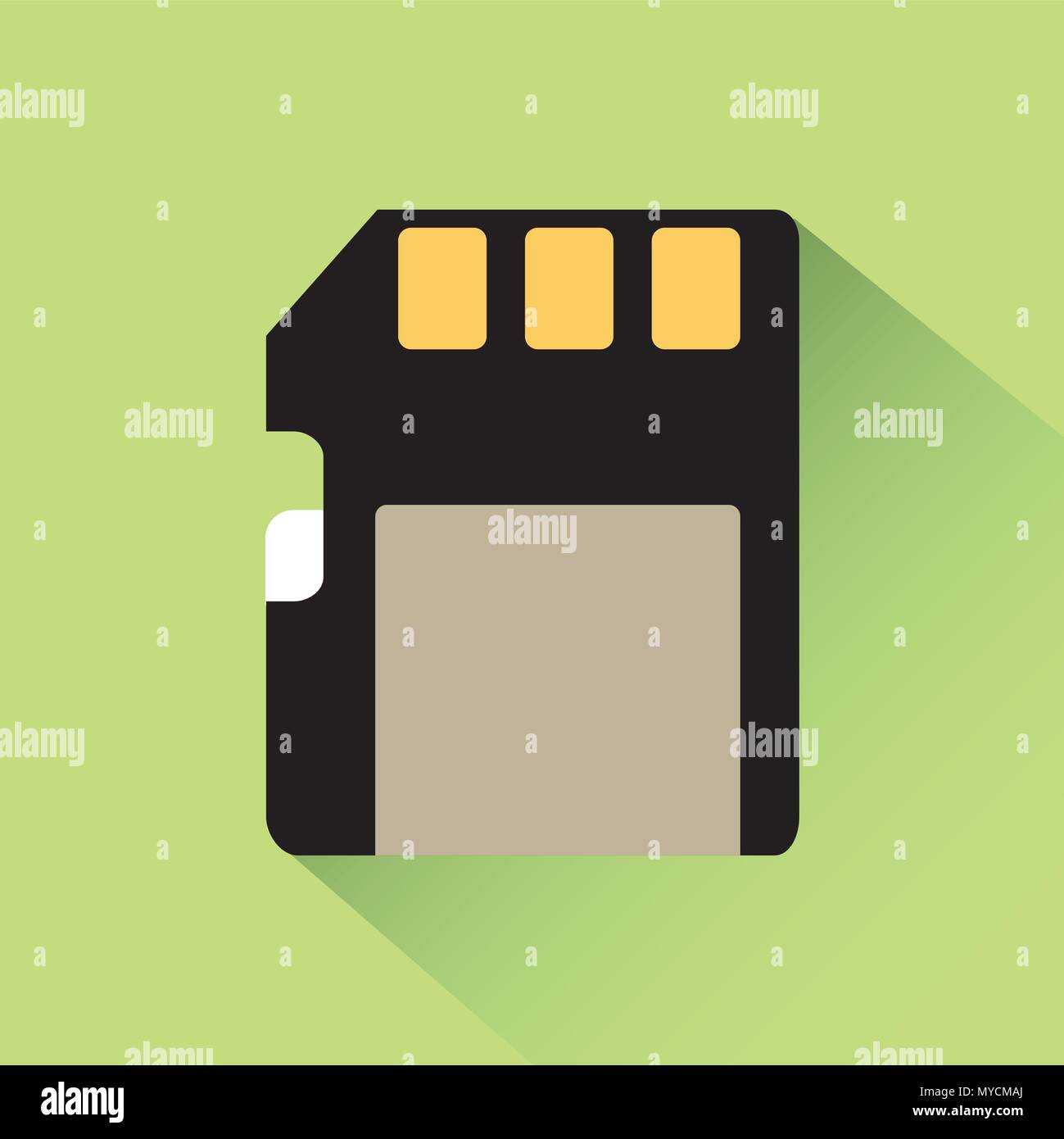 Il design del vettore di micro SD card icona piatta Illustrazione Vettoriale