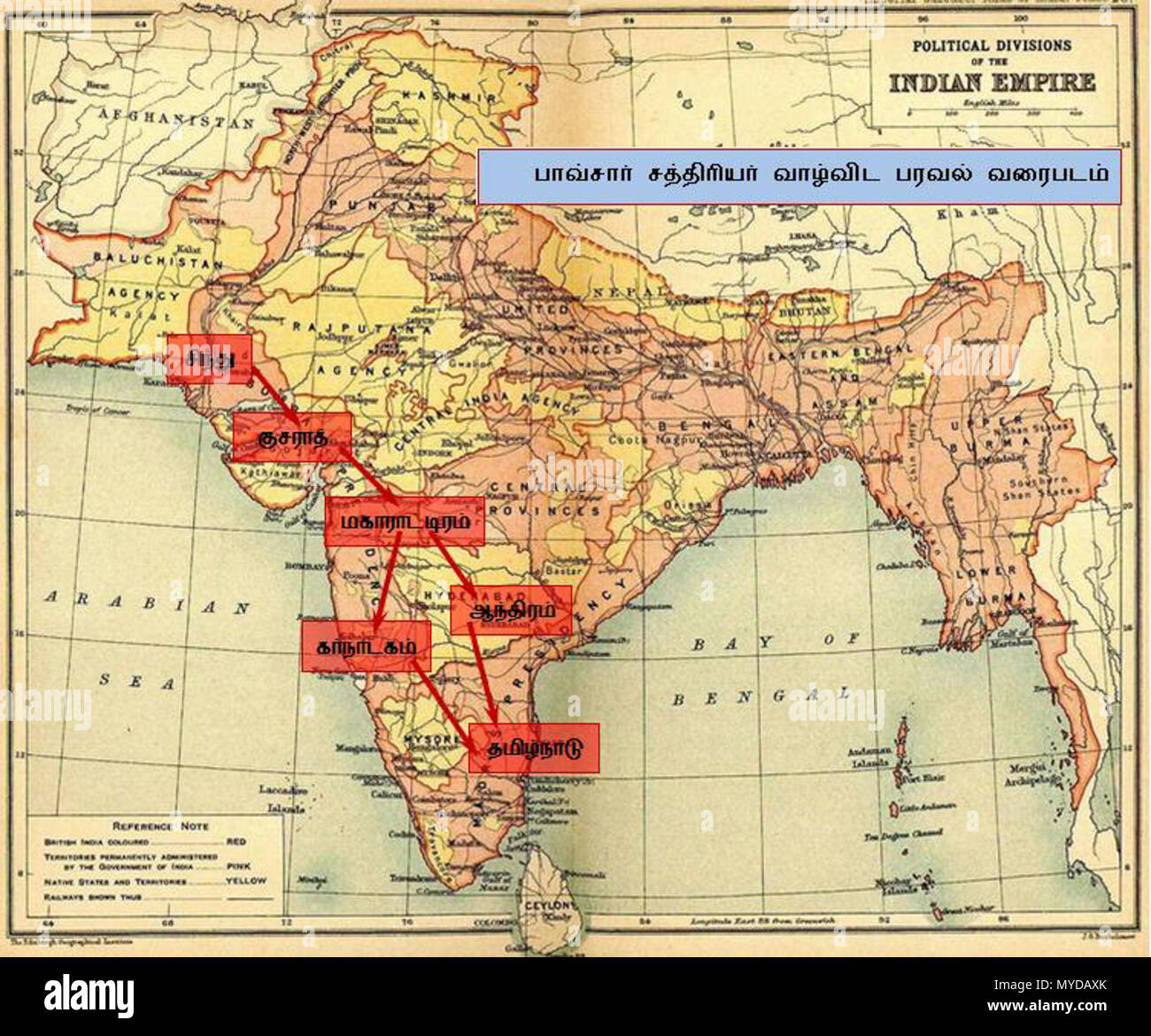 . Inglese: distribuzione di Bhavsar Kshathriya in India . Il 25 novembre 2011. Edimburgo Istituto geografico; J. G. Bartolomeo e figli. 142 Distribuzione di Bhavsar Kshathriya in India Foto Stock