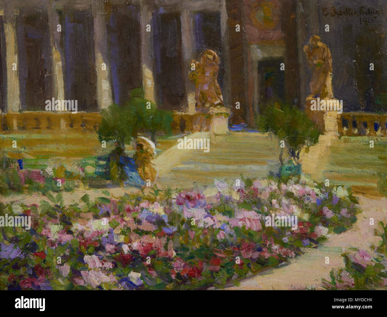 . Inglese: E. Charlton Fortune, Hall di fiori, Panama Pacific International Exposition, olio su tela, 12 x 16 pollici (asta Bonhams Aprile 2014) . 1915. Eufemia Charlton Fortune 151 E. Charlton Fortune, Hall di fiori, Panama Pacific International Exposition (Bonham asta 2014) Foto Stock