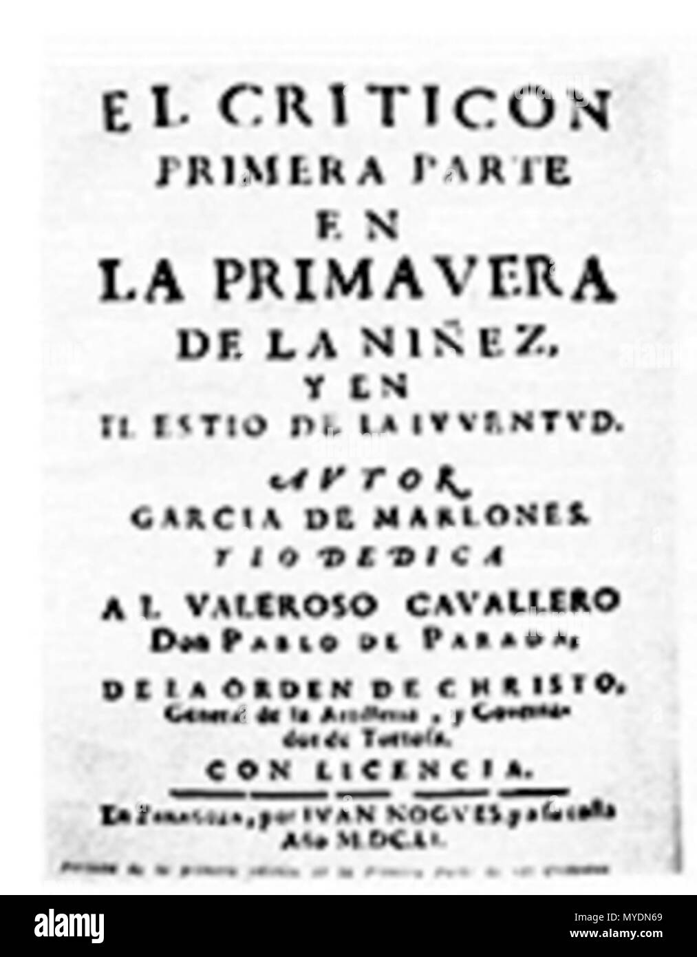 . Portada facsímil de la 1ª edición de la primera parte de El Criticón (1651) . Imagen tratada con ACDSee editor el 10/10/2006. Del Tratamiento de la Imagen: Escarlati 157 El Criticon Foto Stock . Portada facsímil de la 1ª edición de la primera parte de El Criticón (1651) . Imagen tratada con ACDSee editor el 10/10/2006. Del Tratamiento de la Imagen: Escarlati 157 El Criticon Foto Stock