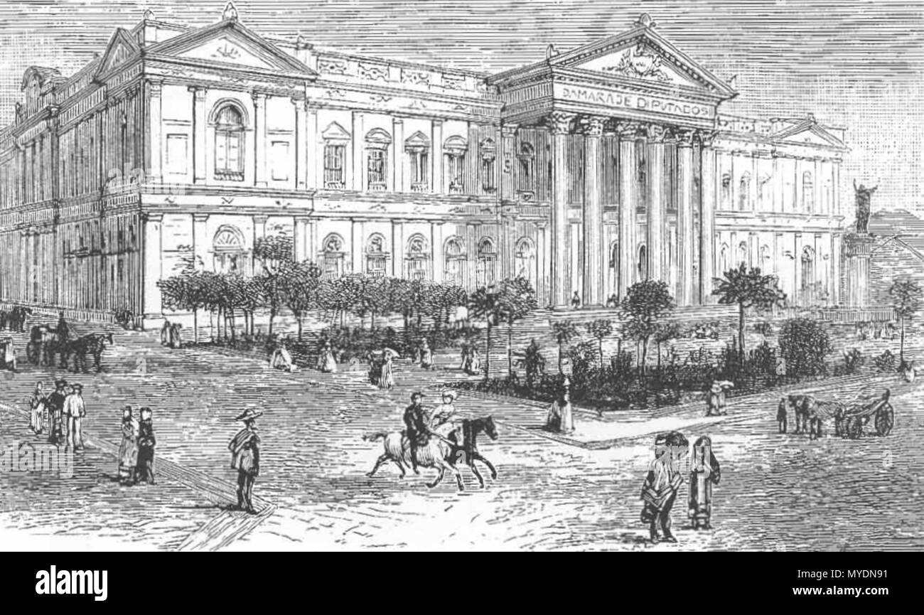 . Congreso Nacional, Santiago del Cile. 1891. Melton prima de Illustrated London News 157 ELCongreso Cile (1891) Foto Stock