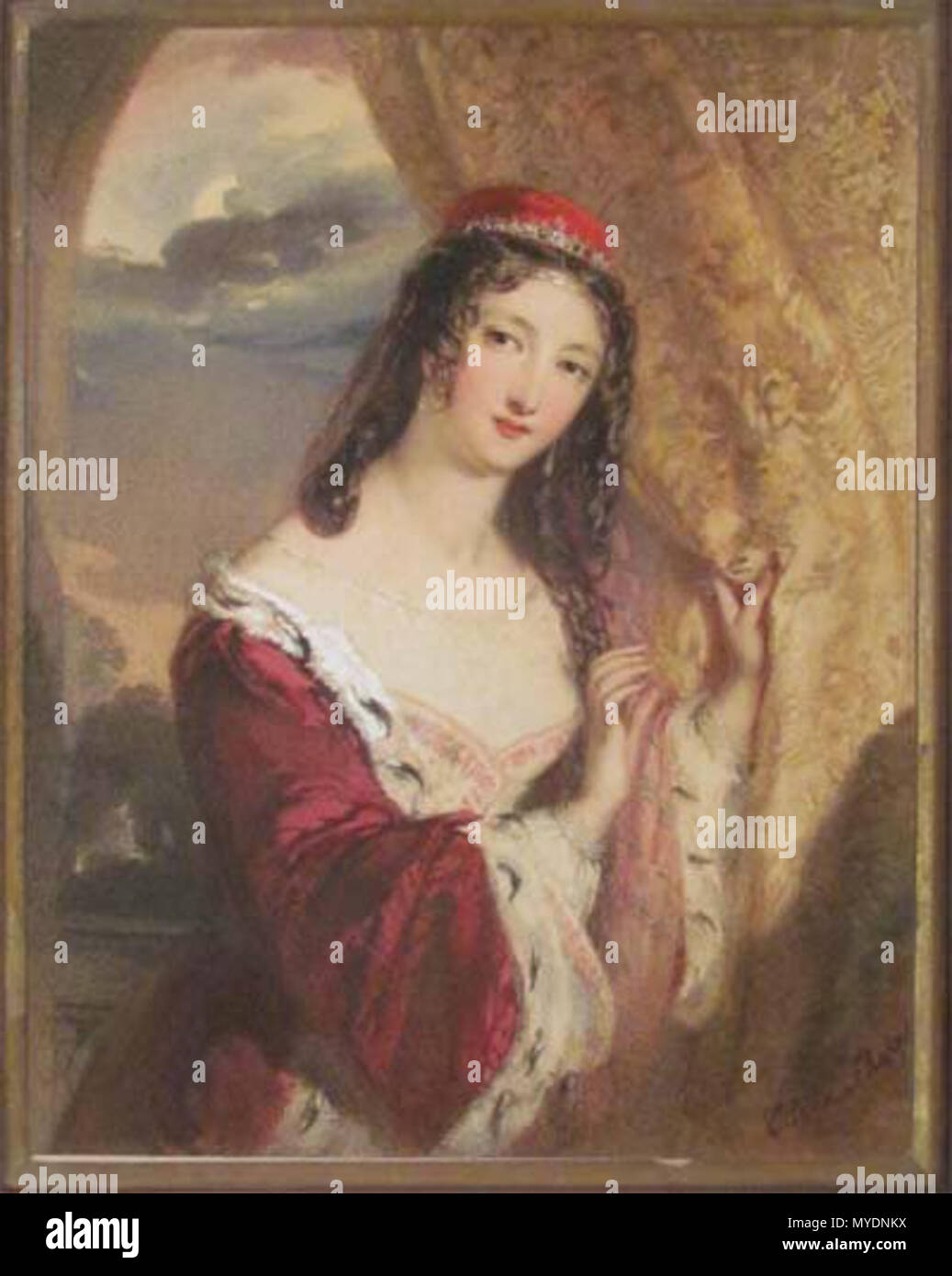 . Inglese: Eliza Sharpe - "Donna vittoriana' acquerello. 1874 al più tardi . 1874. Eliza Sharpe morto nel 1874 158 Eliza Sharpe acquerello Foto Stock