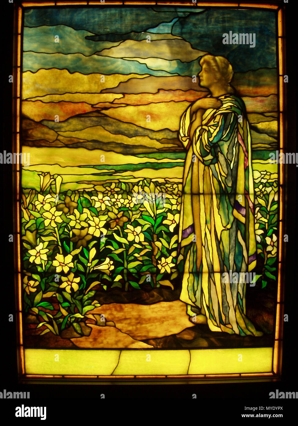 . Campo dei gigli - Tiffany Studios, c. 1910. Maggio 2006. Daderot. 179 Campo dei gigli - Tiffany Studios, c. 1910 Foto Stock