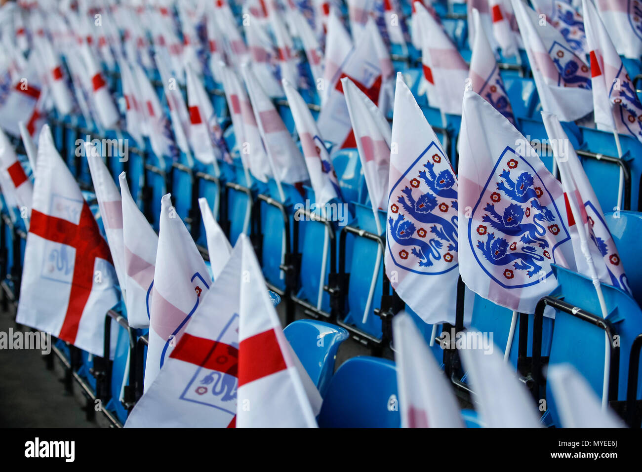 Leeds, Regno Unito. Il 7 giugno, 2018. Una vista generale di Elland Road prima della International amichevole tra Inghilterra e Costa Rica a Elland Road il 7 giugno 2018 a Leeds, Inghilterra. (Foto di Daniel Chesterton/phcimages) Credit: Immagini di PHC/Alamy Live News Foto Stock