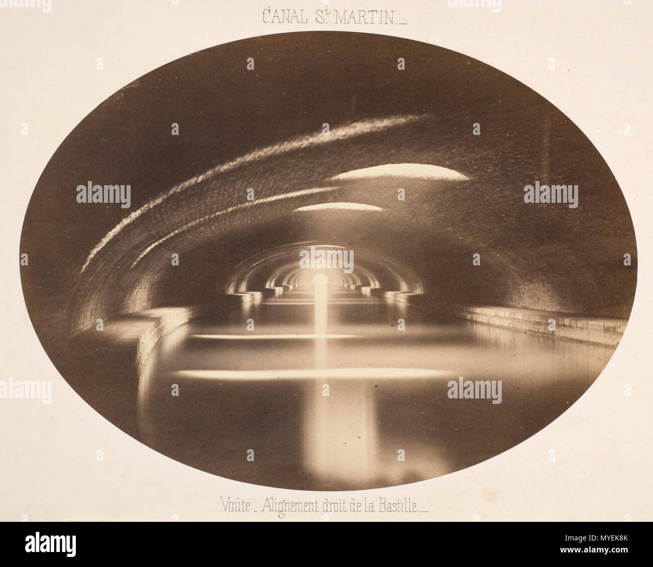 . Inglese: Canal San Martin . 1860. Franck (francese, 1816-1906) 187 Franck, Canal St Martin, 1860 Foto Stock