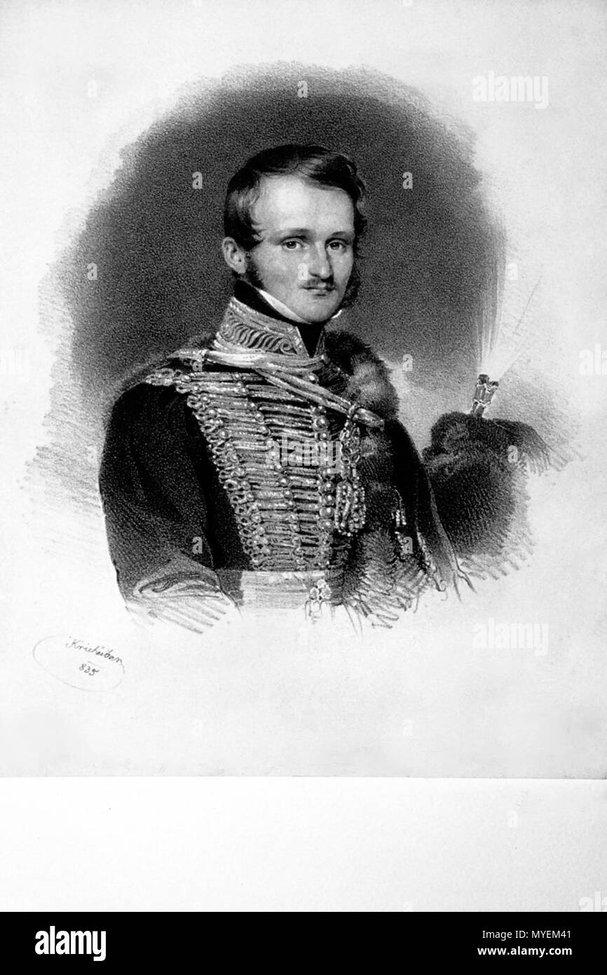 . Deutsch: Franz Graf von Zichy-Ferraris (1777-1839), Feldmarschallleutenant, Schwiegervater Metternichs. Lithographie von Josef Kriehuber, 1835 . 1835. Josef Kriehuber (1800-1876); Foto Pietro Geymayer 188 Franz Zichy-Ferraris Litho Foto Stock