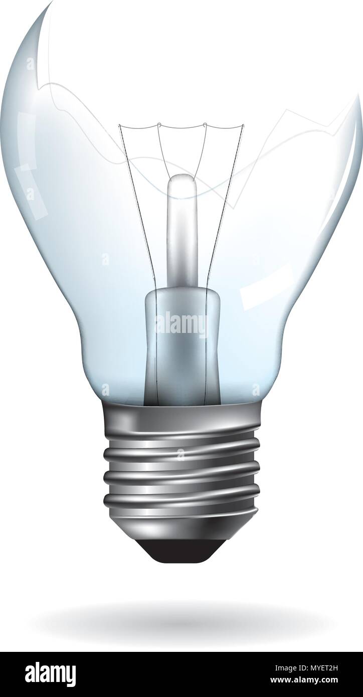 Concetto energetico,vettore tracciato danneggiato lampadina. Illustrazione Vettoriale