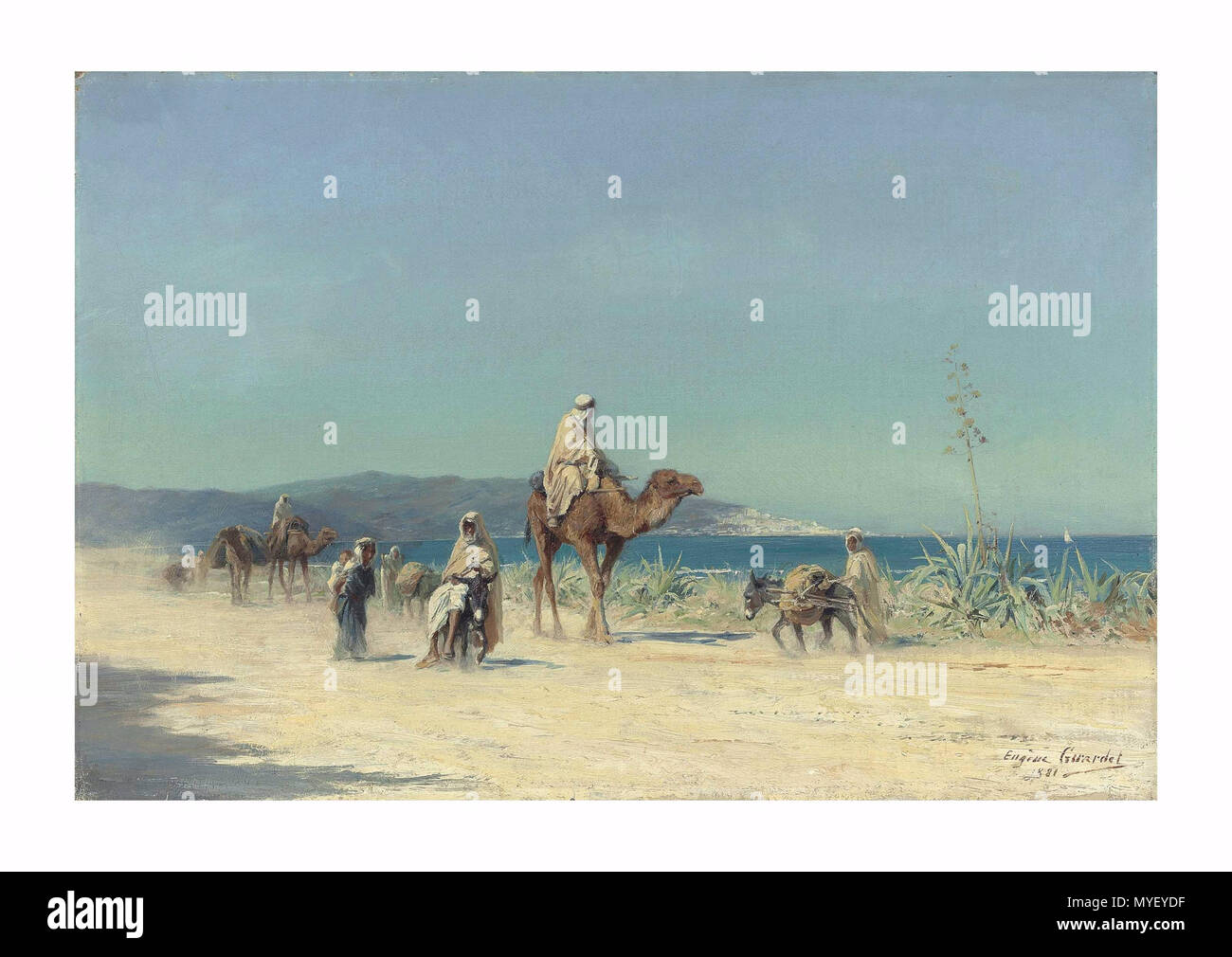 . Gli arabi su una strada costiera . 1881 213 Girardet 1881 Arabi strada costiera Foto Stock