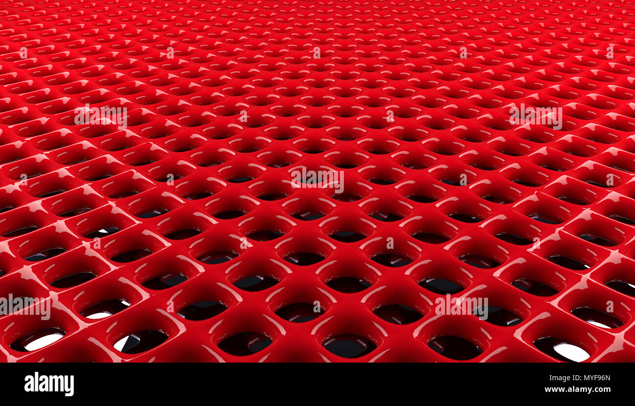 Lucido rosso modello di griglia utilizzando come background moderno, rendering 3D Foto Stock