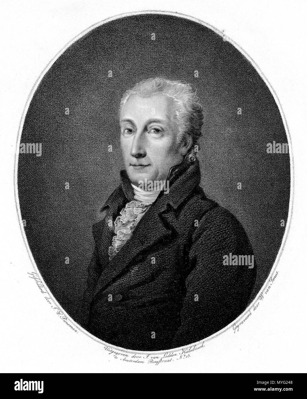 . Gijsbert Karel van Hogendorp . Xix secolo. Incisione di W. van Senus, dopo un dipinto di Jan Willem Pieneman. Pubblicato da F. van Ledden Hulsebosch 211 Gijsbert Karel van Hogendorp Foto Stock