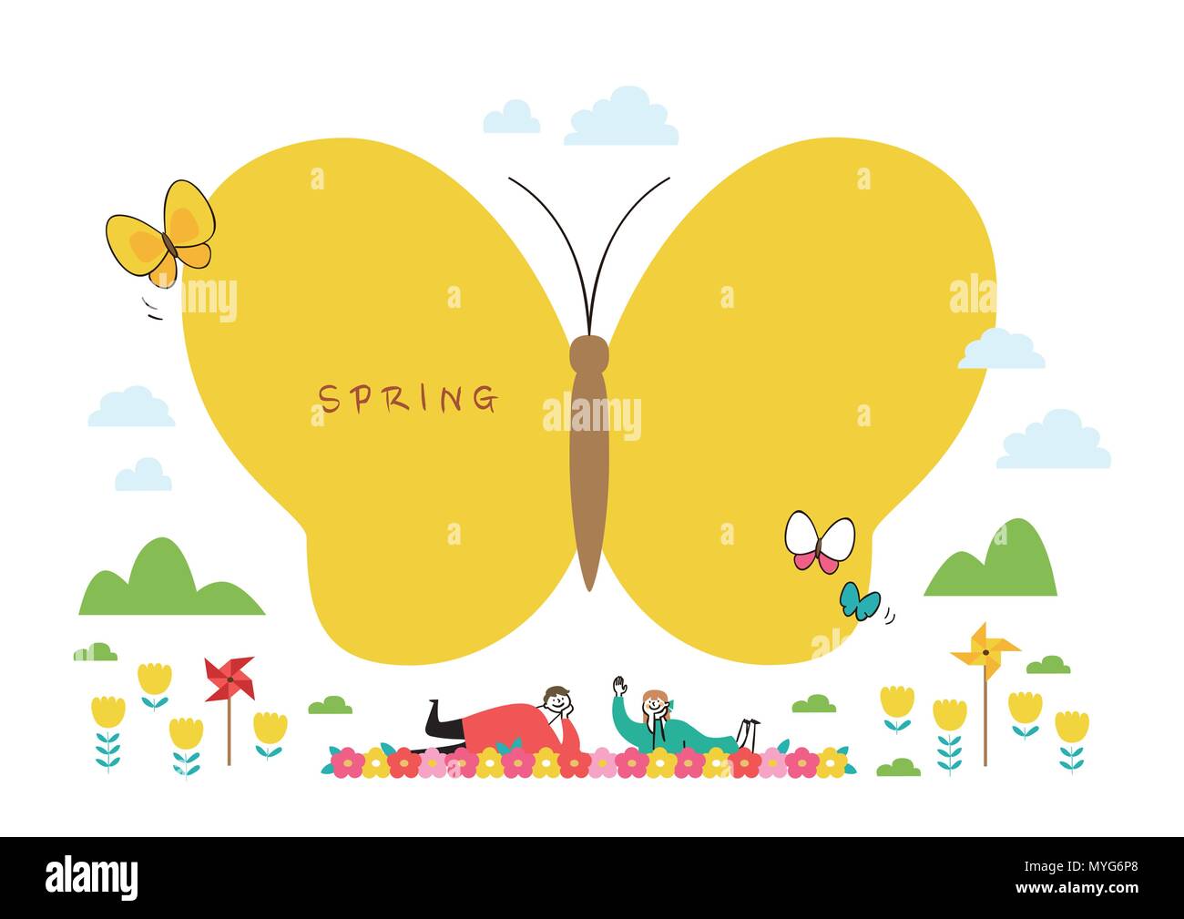 Illustrazione Vettoriale della molla oggetto - fiori, il ciliegio, ombrello e così via. 007 Illustrazione Vettoriale