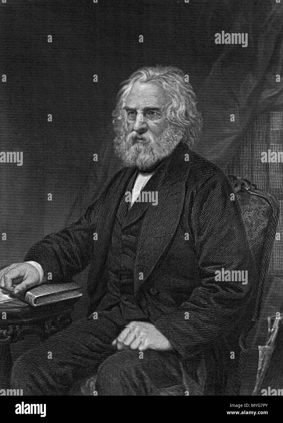 . Longfellow Henry Wadsworth (1807-1882) . 1873. Questo file è privo di informazioni sull'autore. 237 Henry Wadsworth Longfellow 1873 (seduta) Foto Stock