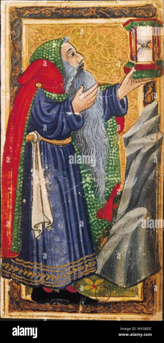 . Charles VI (o Gringonneur) Deck; Le tarocchi dit de Carlo VI . Xv secolo. Sconosciuto 239 Eremita tarocchi charles6 Foto Stock