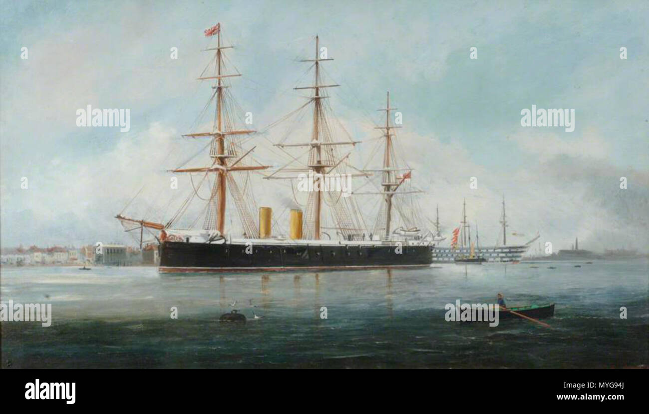 . HMS "Hercules" . tra 1869 e 1870. Henry J. Morgan (1839-1917) Descrizione pittore Data di nascita e morte 1839 1917 competente controllo : Q21453346 243 HMS Hercules da Henry Morgan Foto Stock