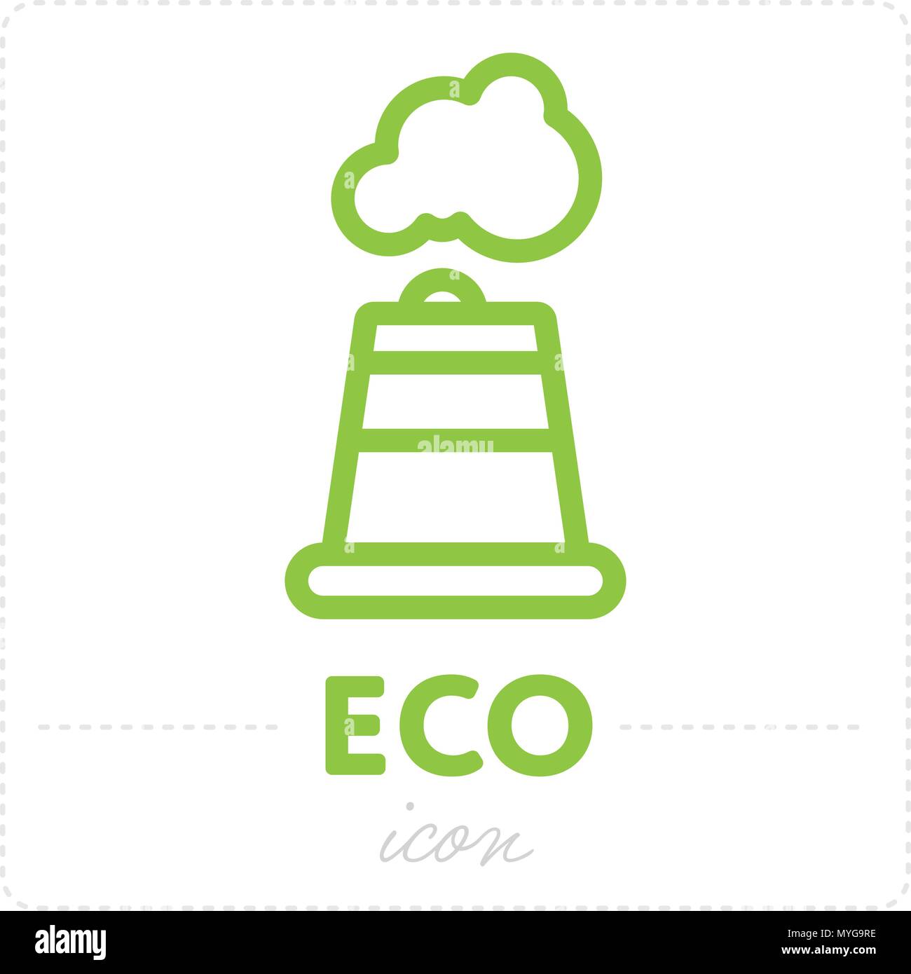 Semplice factory icona nel colore verde Illustrazione Vettoriale