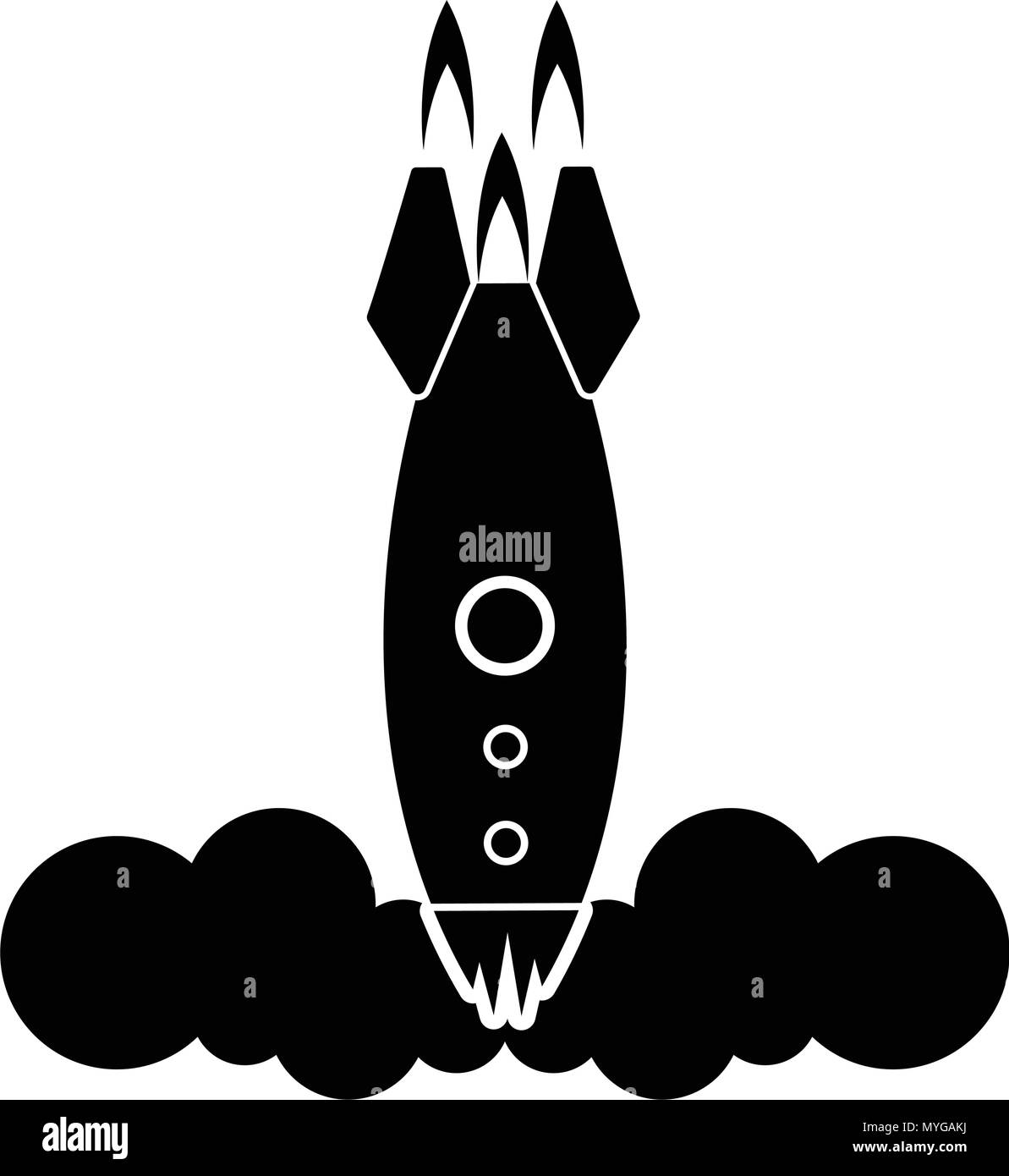 Isolate il logo astronave Illustrazione Vettoriale