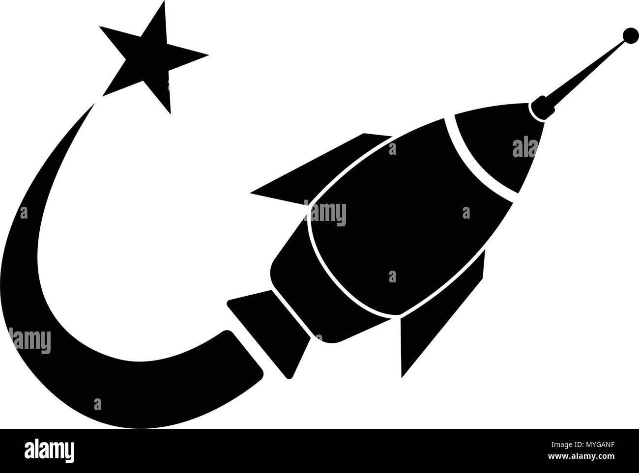 Isolate il logo astronave Illustrazione Vettoriale