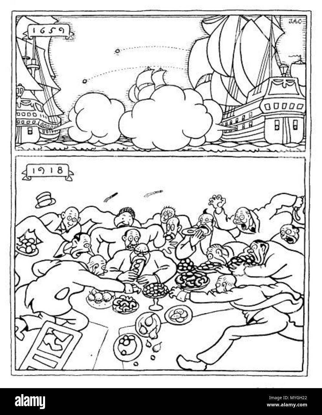 249 Huru svenskarna angrepo Danmark förr och nu Foto Stock