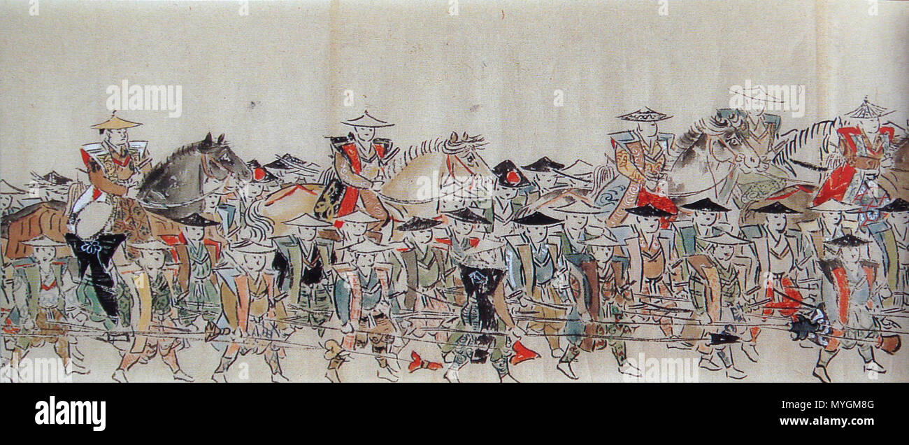 . Inglese: Samurai truppe nella seconda Choshu spedizione . 1865. Anonimo giapponese 1865 472 truppe Samurai nella seconda spedizione Choshu Foto Stock