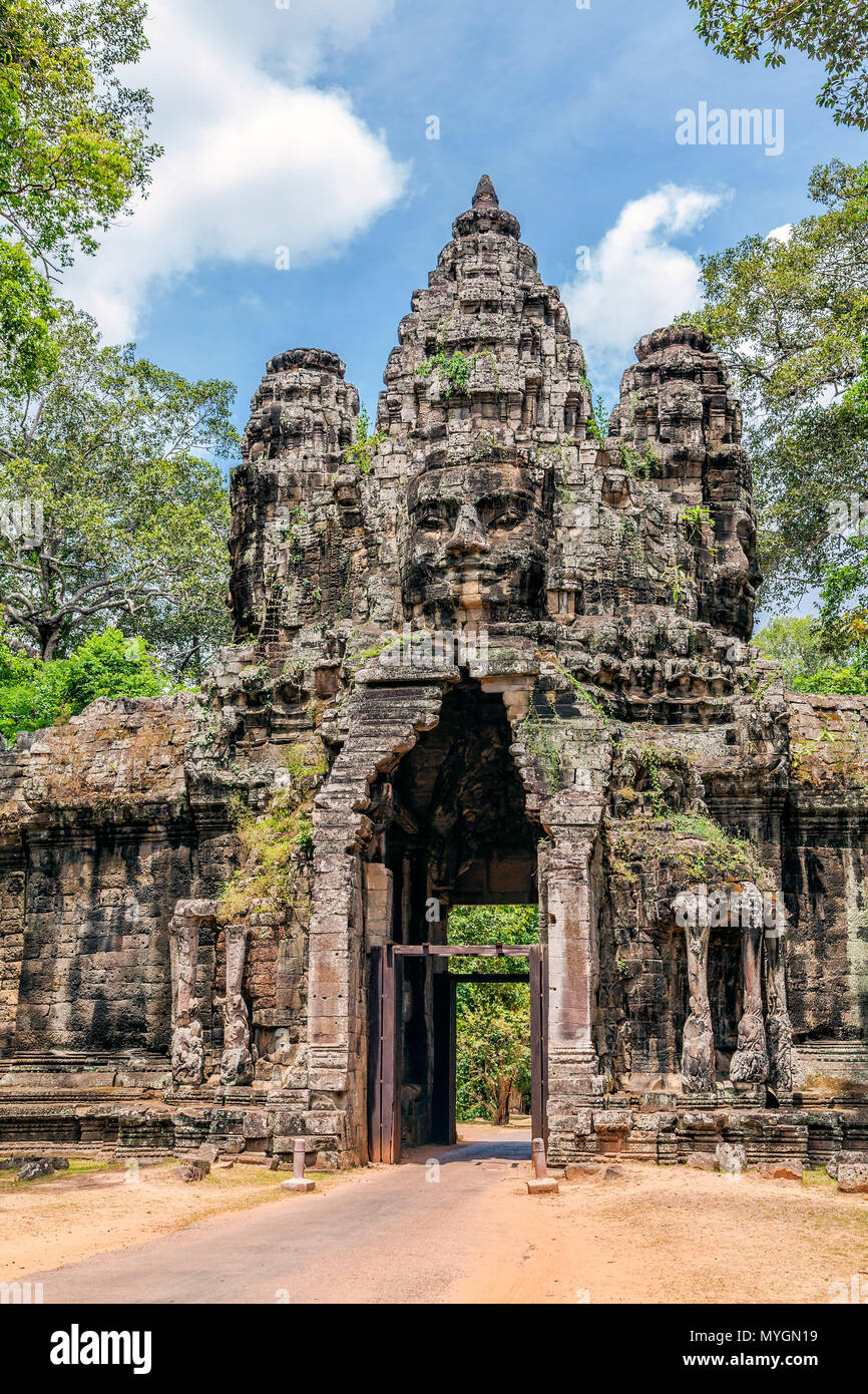 Le rovine di Ta Prohm tempio in Cambogia Foto Stock