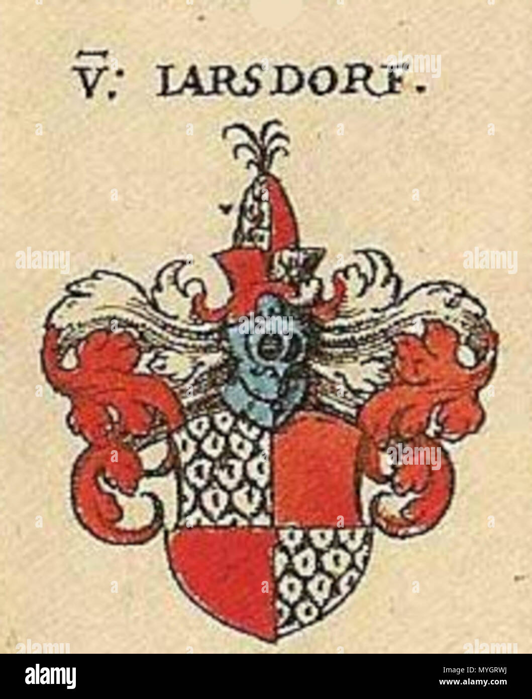 . Deutsch: Wappen der Familie Iarsdorf . 1605. Johann Siebmacher 252 Iarsdorf Siebmacher Foto Stock