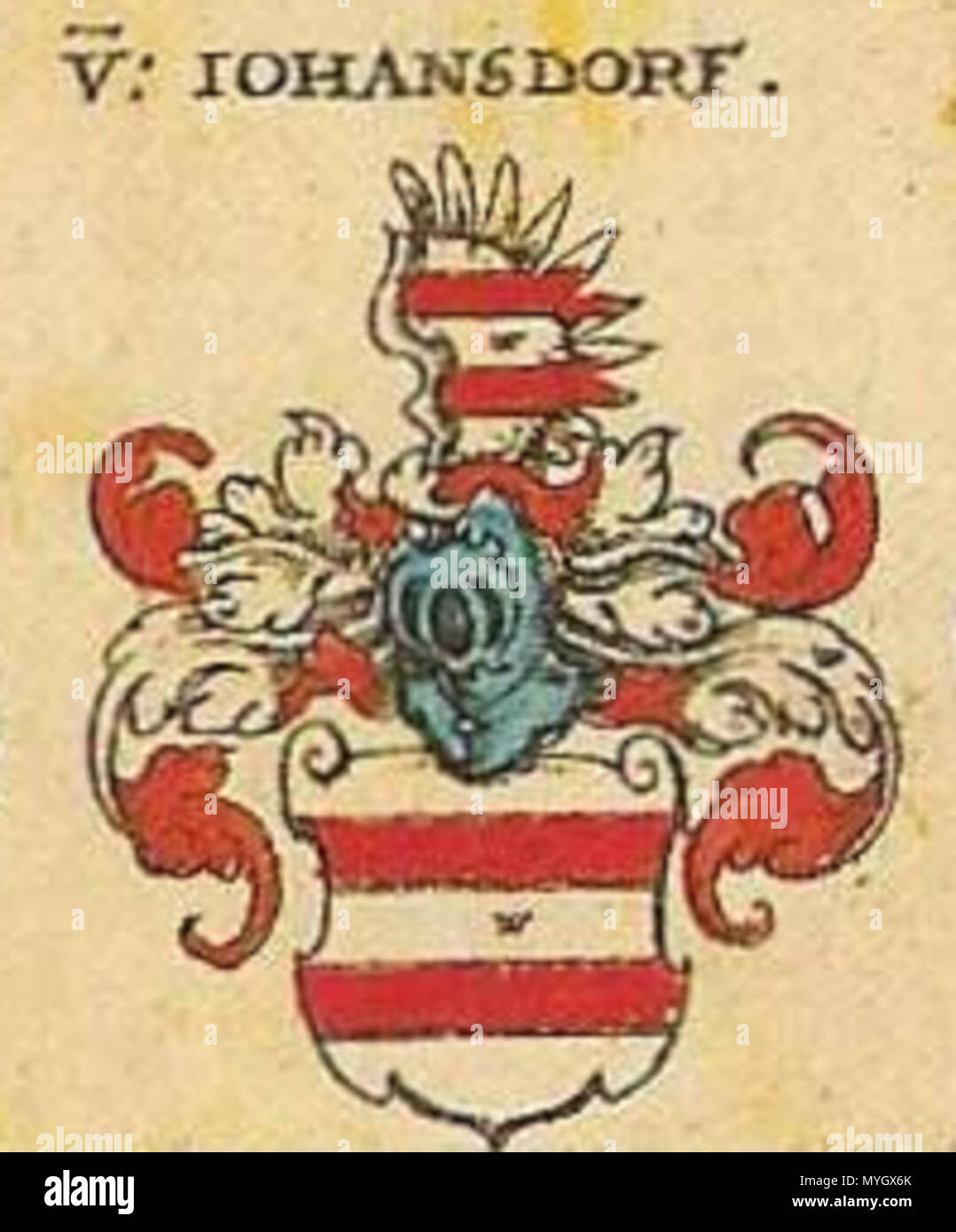 . Deutsch: Wappen der Familie Iohansdorf . 1605. Johann Siebmacher 259 Iohansdorf Siebmacher Foto Stock