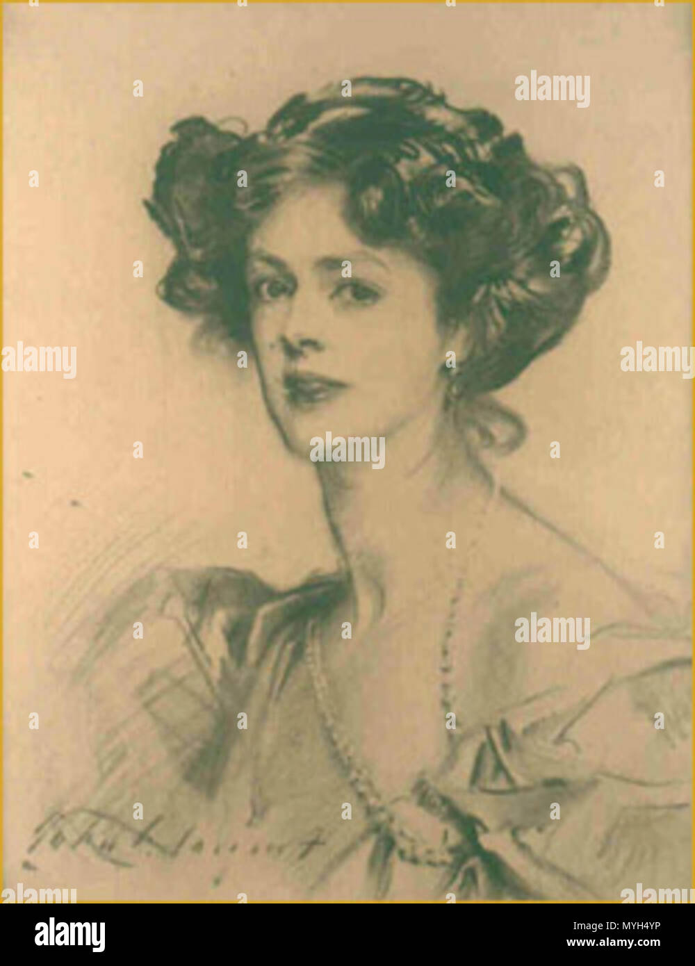 . Inglese: John Singer Sargent (disegno), signora Norah Brassey (nee Hely-Hutchinson), figlia di 5° Conte di Donoughmore . prima di 1925. John Singer Sargent 280 John Singer Sargent - Lady Norah Brassey Foto Stock