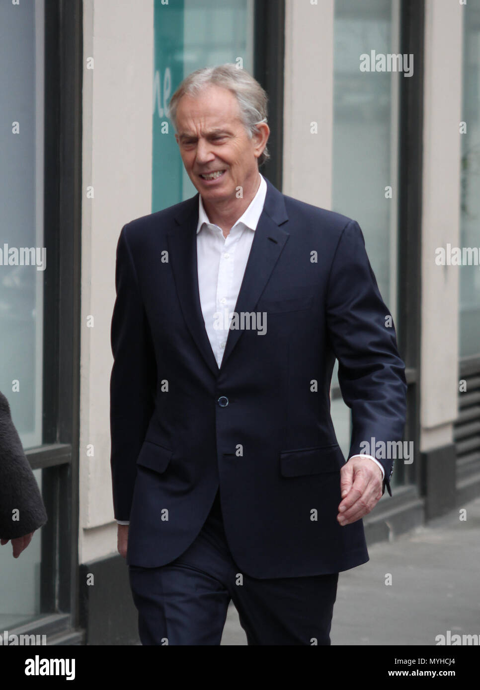 Londra, UK, 23 Febbraio 2018: *contenuti esclusivi * Tony Blair ex primo ministro britannico ha visto presso la BBC Studios di Londra Foto Stock