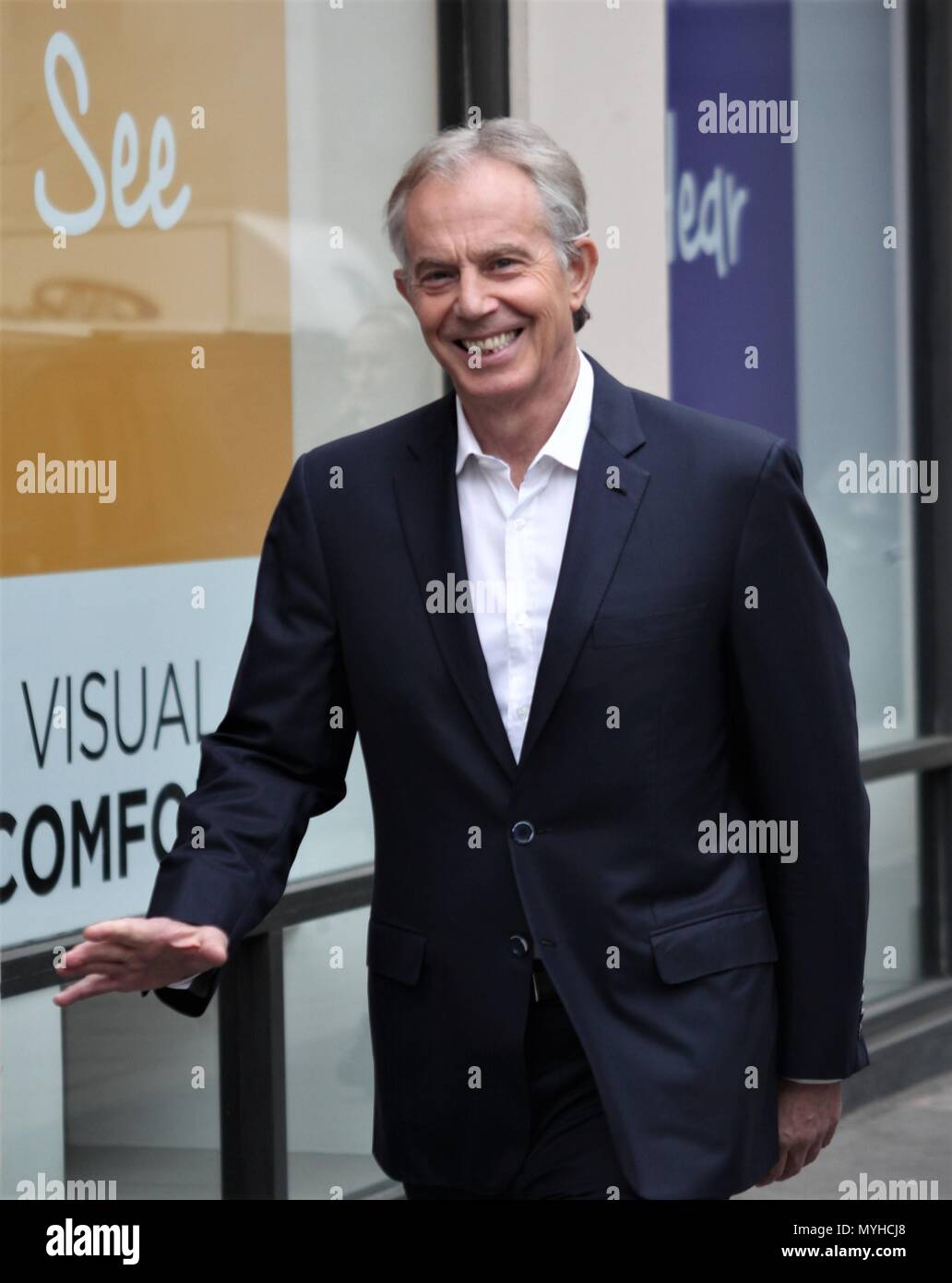 Londra, UK, 23 Febbraio 2018: *contenuti esclusivi * Tony Blair ex primo ministro britannico ha visto presso la BBC Studios di Londra Foto Stock