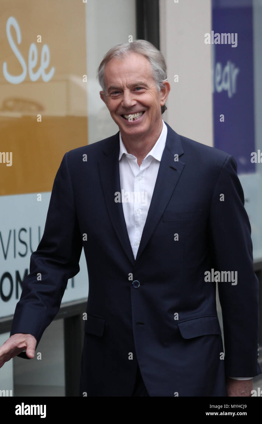 Londra, UK, 23 Febbraio 2018: *contenuti esclusivi * Tony Blair ex primo ministro britannico ha visto presso la BBC Studios di Londra Foto Stock