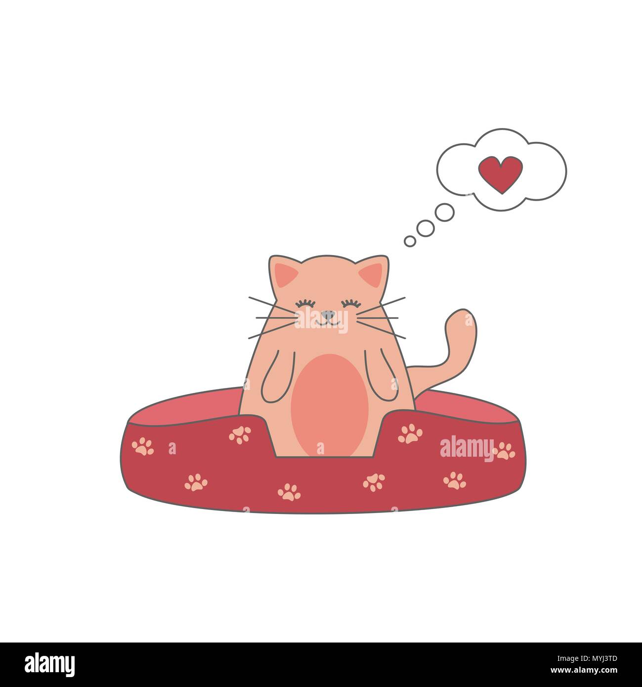 Carino bellissimo gatto fumetto illustrazione vettoriale Illustrazione Vettoriale