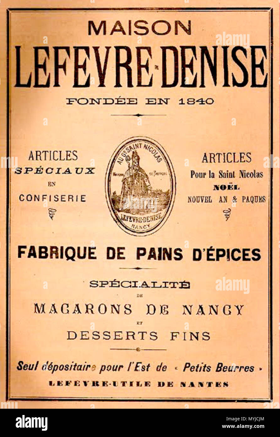 318 Lefèvre-Denise encart publicitaire vers 1850 Foto Stock