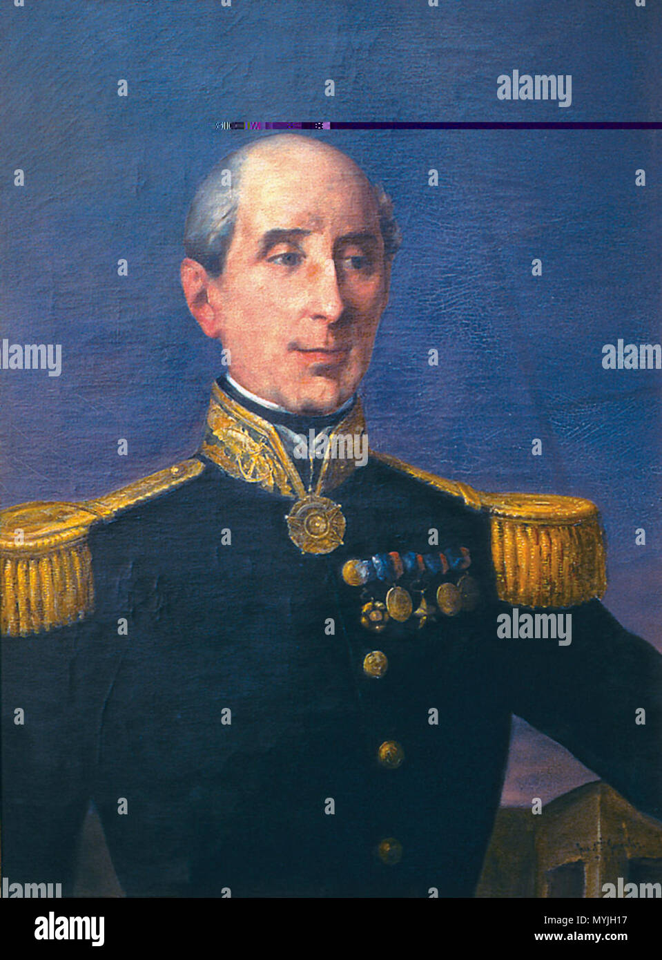 . Español: Manuel Blanco Encalada, Presidente de la República de Chile, 1826 . Xix secolo. Narciso Desmadryl 341 Manuel Blanco Encalada Foto Stock