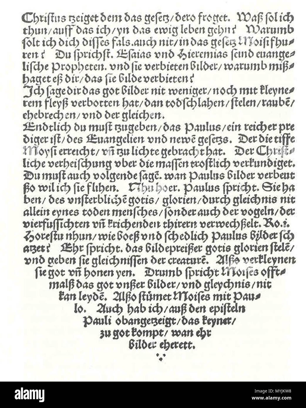 . Deutsch: Andreas Bodenstein von Karlstadt: Von Abtuhung der Bylder, vnd das keyn Betdler vnther den Christen seyn soll. . Andreas Bodenstein von Karlstadt 293 Karlstadt Von abtuhung der Bylder 27 Foto Stock