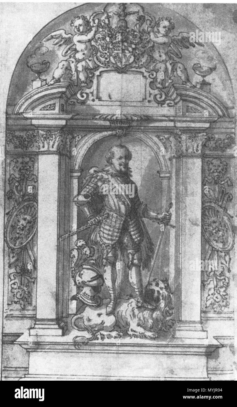 . Herzog Johann Friedrich von Württemberg Feder in Grau laviert eingescannt aus: Die Renaissance im deutschen Südwesten zwischen riforma und Dreißigjährigem Krieg. Eine Ausstellung des Landes Baden-Württemberg, Heidelberger Schloss, 21. Juni - 19 Oktober 1986 . prima di 1628. Esaias van Hulsen (1570-1624) Descrizione incisore olandese Data di nascita e morte 1570 1624 Luogo di nascita e morte di Middelburg Stoccarda posizione lavoro Francoforte (1612); Norimberga; Stoccarda (1613 - 1626) Autorità di controllo : Q19753310 VIAF: 61539586 ISNI: 0000 0000 8140 2466 ULAN: 500057104 LCCN: N79103078 GND: 117 Foto Stock