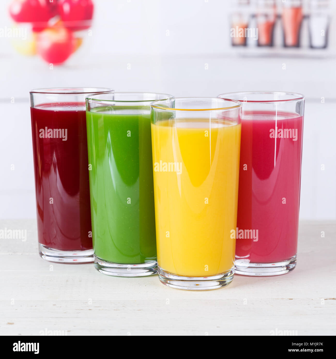 Frullato di succo di frutta frullati square mangiare sano fresco drink Foto Stock