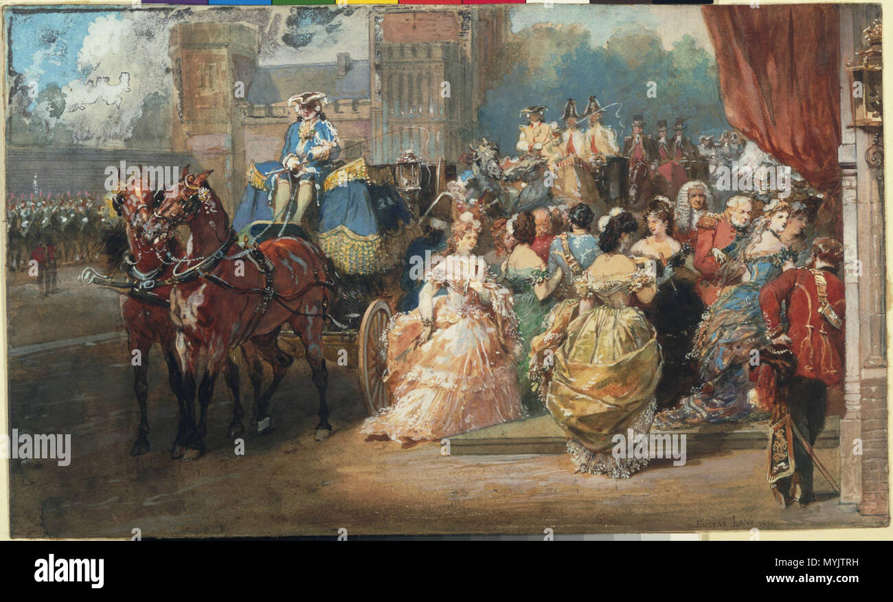 311 Lami, Eugène Louis, entrata a una sala da disegno a Marlborough House, 1871 Foto Stock