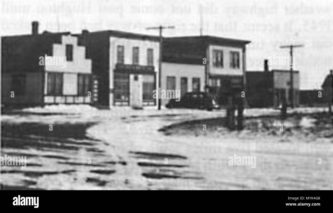 . Inglese: Hughton sulla Via Principale, 1940 . Il 7 ottobre 2011. Autore Elrose Comitato storico 1985 339 Main Street Hughton 40's Foto Stock