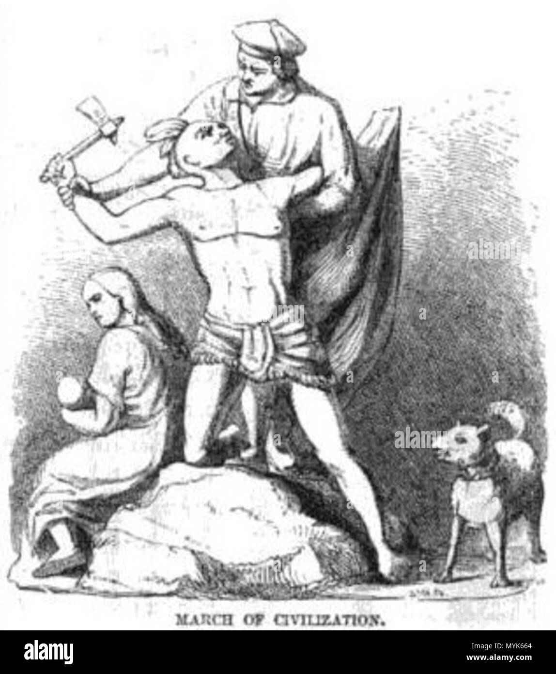 . 'Marco della civiltà'. 1856. artista sconosciuto (dopo Greenough) 344 marzo di civiltà Foto Stock