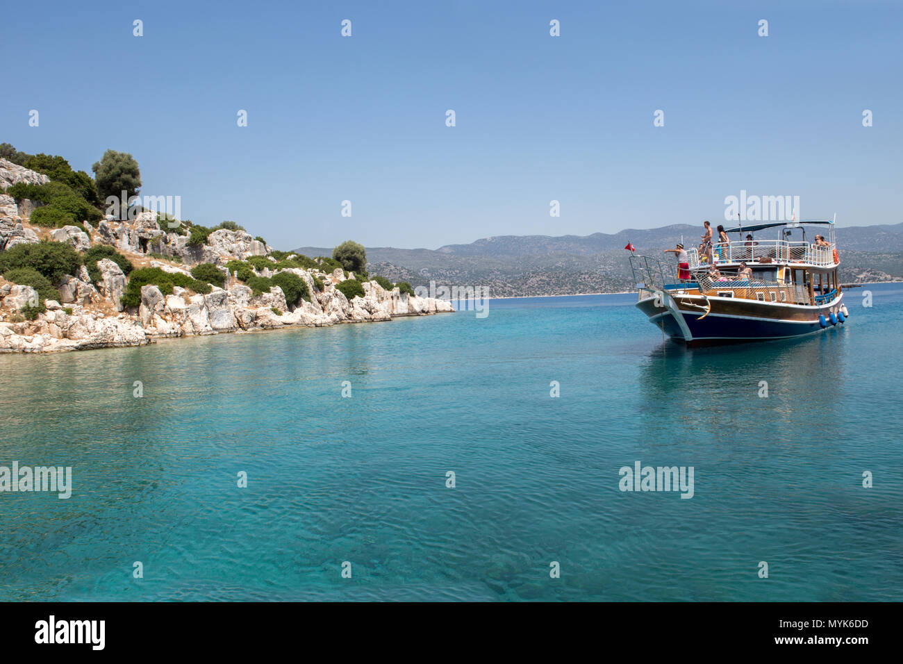 Tour in Barca ,Kas, Antalya, Paese Turchia Foto Stock