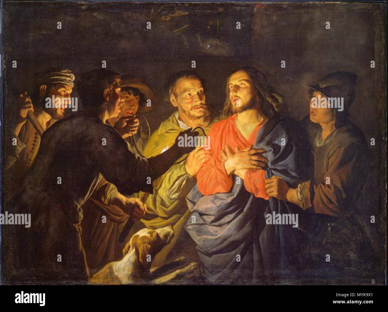 . L arresto di Cristo . dal 1649. Matthias Stom (fl. 1615-1649) nomi alternativi Matheo Schem, Matthias Stohom, Matteo Stom, Matteo Stoma, Mattheus Stomer Matthias Stomer, Mattia Stomer Matthias Stomma, Matteo Tomar, Matteo Fiamengo, descrizione pittore olandese e disegnatore Data di nascita e morte circa 1600 dopo 1649 Luogo di nascita e morte Amesfoort Sicilia (?) periodo di lavoro dal 1615 fino al 1649 sede di lavoro Roma (1615), Messina (1630), Roma (1630-1632), Napoli (circa 1631-1640), Caccamo (Sicilia) (1641-1649) Autorità di controllo : Q949627 VIAF: 95771717 ULAN: 500014795 LCCN: nr890 Foto Stock