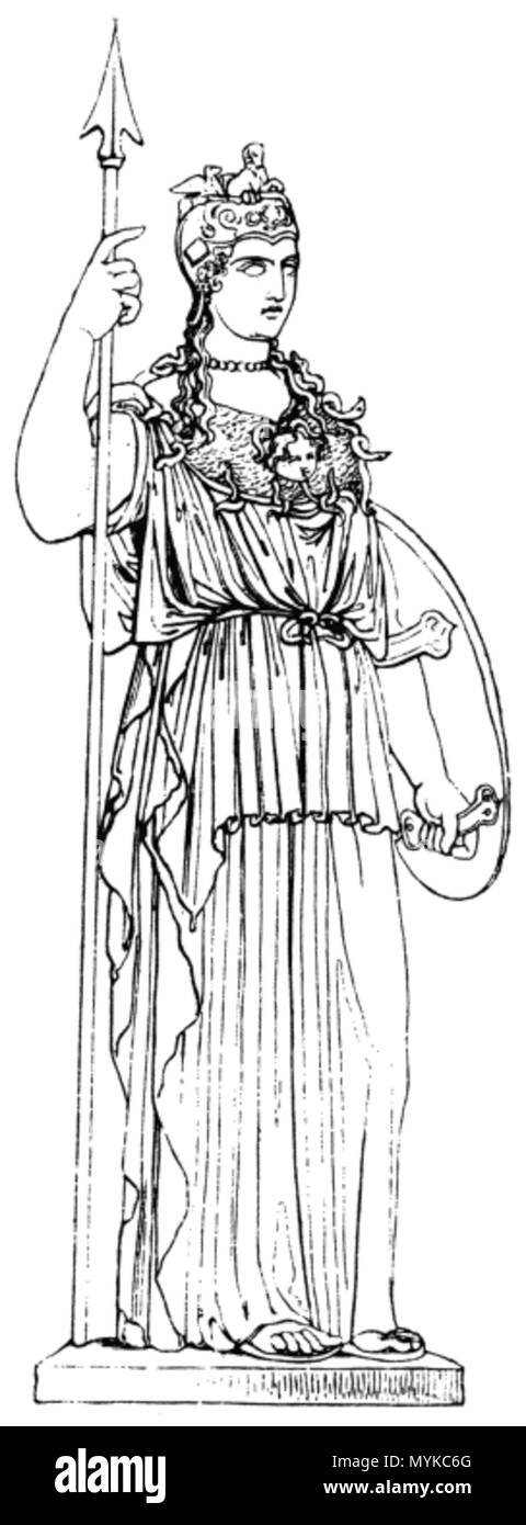 . Dea greca Athena . 1874, caricare: 15:26, 11 maggio 2011 (UTC). Sconosciuto 364 Minerva - fig223 Foto Stock