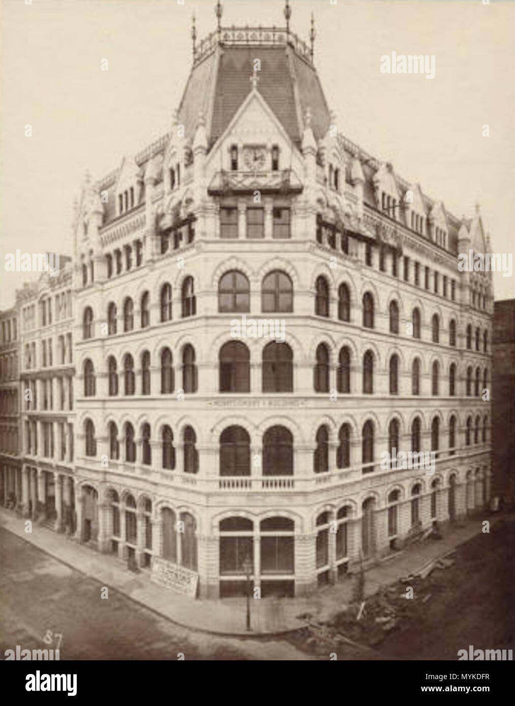 . Edificio di Montgomery, Boston. Data progettato o costruito- c.1870s-1880s. Un architetto o designer : Cummings e Sears. Data di vista -c.1890s . circa 1890s. Albert Levy, New York City 369 Montgomery edificio ca1890s Boston Foto Stock